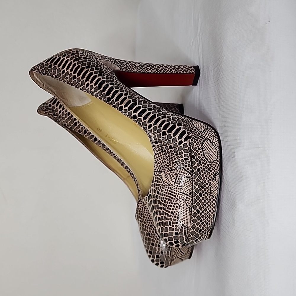 Christian Louboutin Snakeskin Heels with Red Soles